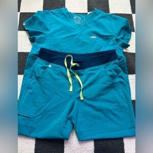 FIGS teal scrub set